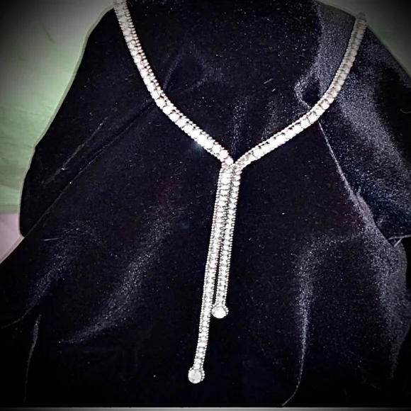 Crystal Lariat Y Necklace by Allen Schwartz